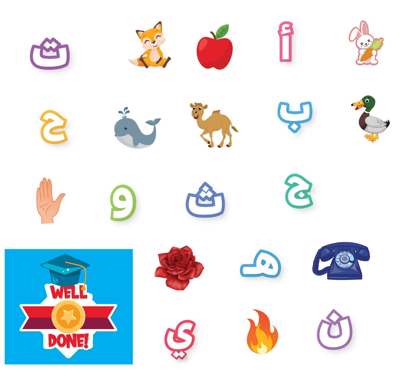 Arabic alphabet FL-3030 22.5X30 CM